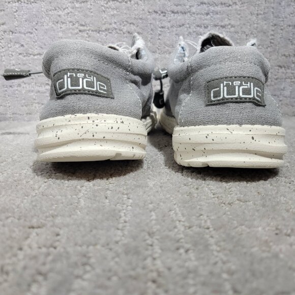 Hey Dude Men's Size US 10 Gray Wally Stretch Iron Moc Toe Moccasin Shoes - Picture 7 of 11